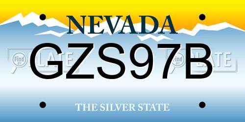 GZS97B Nevada License Plate