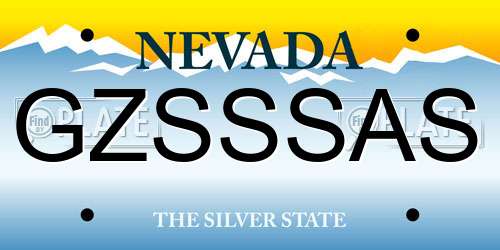 GZSSSAS Nevada License Plate