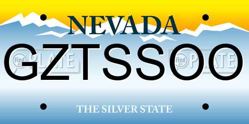GZTSSOO Nevada License Plate