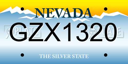 GZX1320 Nevada License Plate