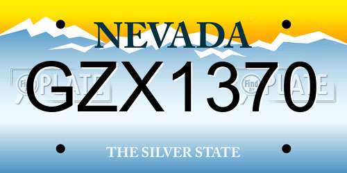 GZX1370 Nevada License Plate