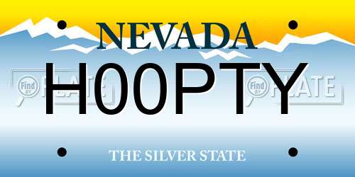 H00PTY Nevada License Plate
