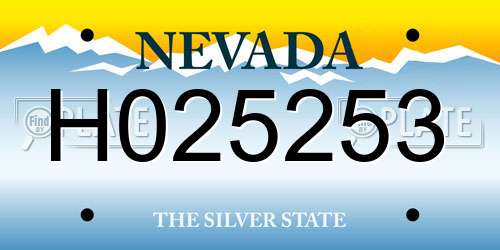 H025253 Nevada License Plate