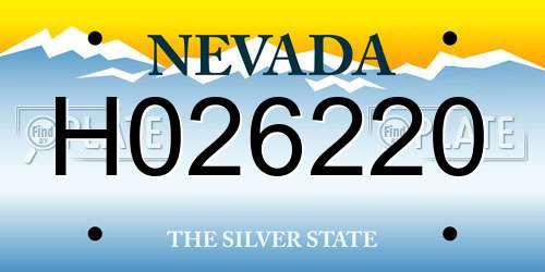 H026220 Nevada License Plate