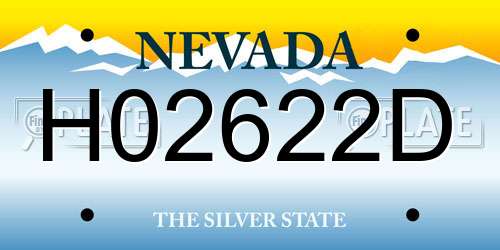H02622D Nevada License Plate