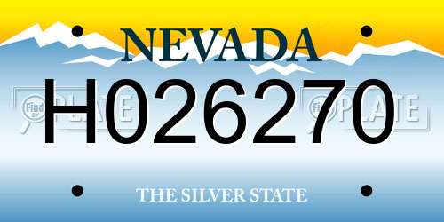 H026270 Nevada License Plate