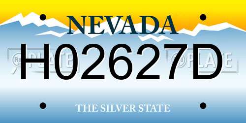 H02627D Nevada License Plate
