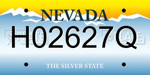 H02627Q Nevada License Plate