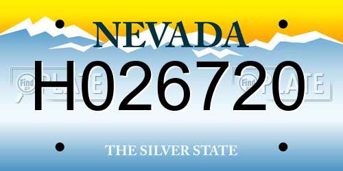 H026720 Nevada License Plate