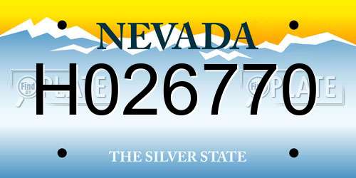 H026770 Nevada License Plate