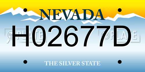 H02677D Nevada License Plate