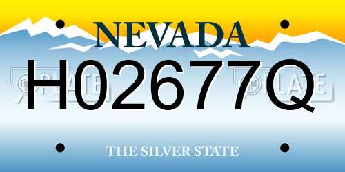 H02677Q Nevada License Plate