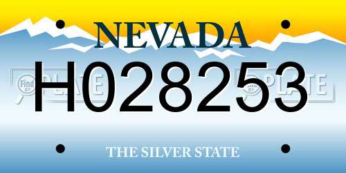 H028253 Nevada License Plate