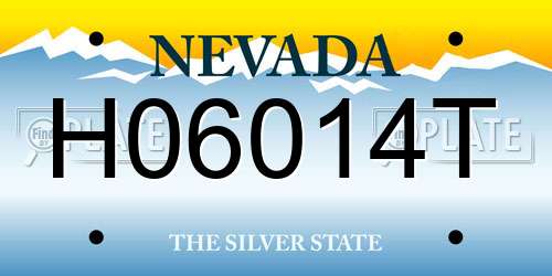 H06014T Nevada License Plate