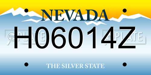 H06014Z Nevada License Plate