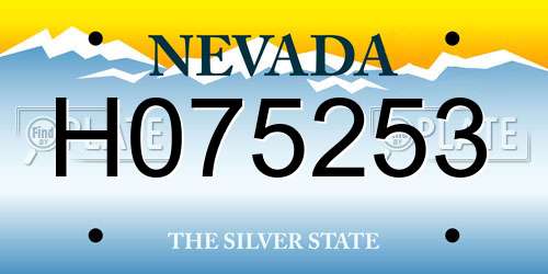H075253 Nevada License Plate