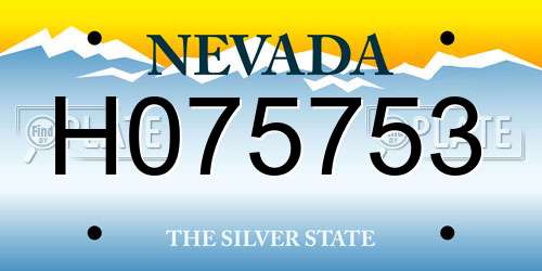 H075753 Nevada License Plate