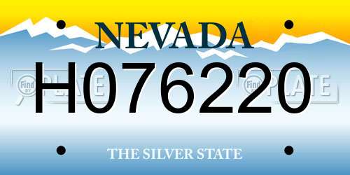 H076220 Nevada License Plate