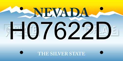H07622D Nevada License Plate