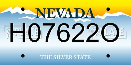 H07622O Nevada License Plate