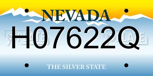 H07622Q Nevada License Plate