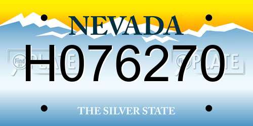 H076270 Nevada License Plate