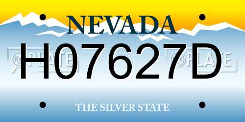 H07627D Nevada License Plate