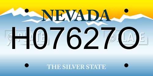 H07627O Nevada License Plate