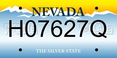 H07627Q Nevada License Plate