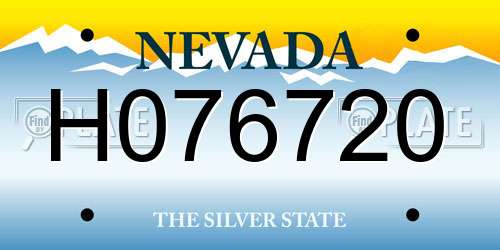 H076720 Nevada License Plate