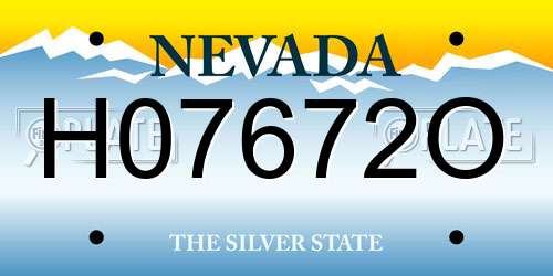 H07672O Nevada License Plate