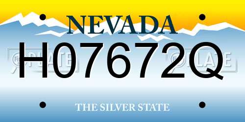 H07672Q Nevada License Plate