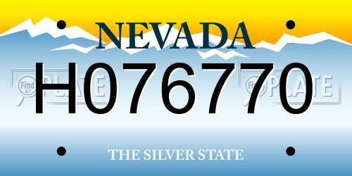H076770 Nevada License Plate