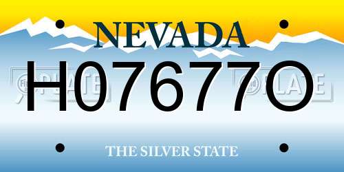 H07677O Nevada License Plate