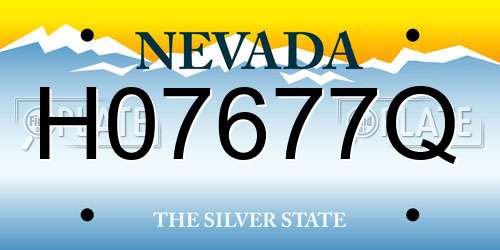 H07677Q Nevada License Plate