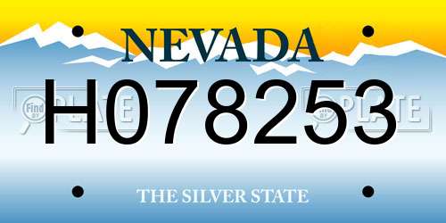 H078253 Nevada License Plate