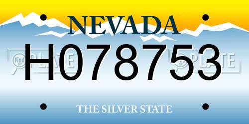 H078753 Nevada License Plate
