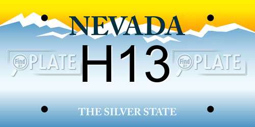 H13 Nevada License Plate