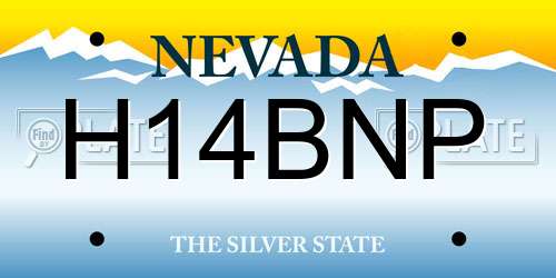H14BNP Nevada License Plate