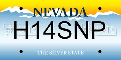 H14SNP Nevada License Plate