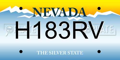 H183RV Nevada License Plate