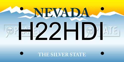 H22HDI Nevada License Plate