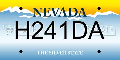 H241DA Nevada License Plate