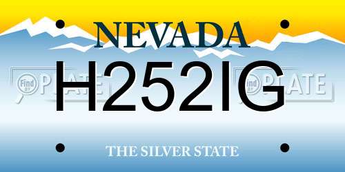 H252IG Nevada License Plate
