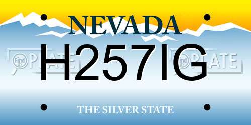 H257IG Nevada License Plate