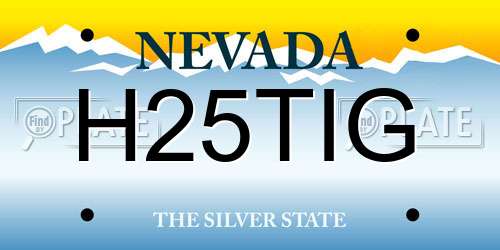 H25TIG Nevada License Plate