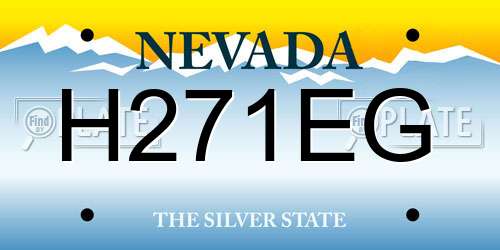 H271EG Nevada License Plate