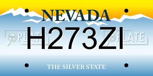H273ZI Nevada License Plate