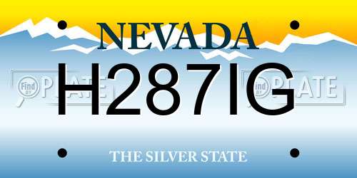 H287IG Nevada License Plate