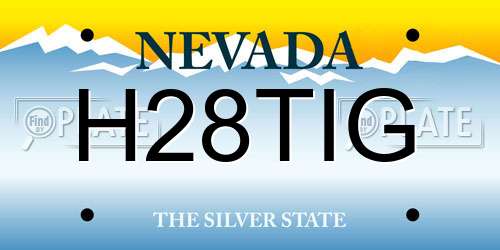 H28TIG Nevada License Plate